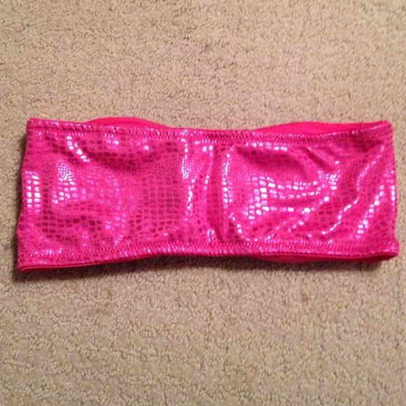 Snakeskin Hot Pink Bandeau NWOT - Picture 2 of 2